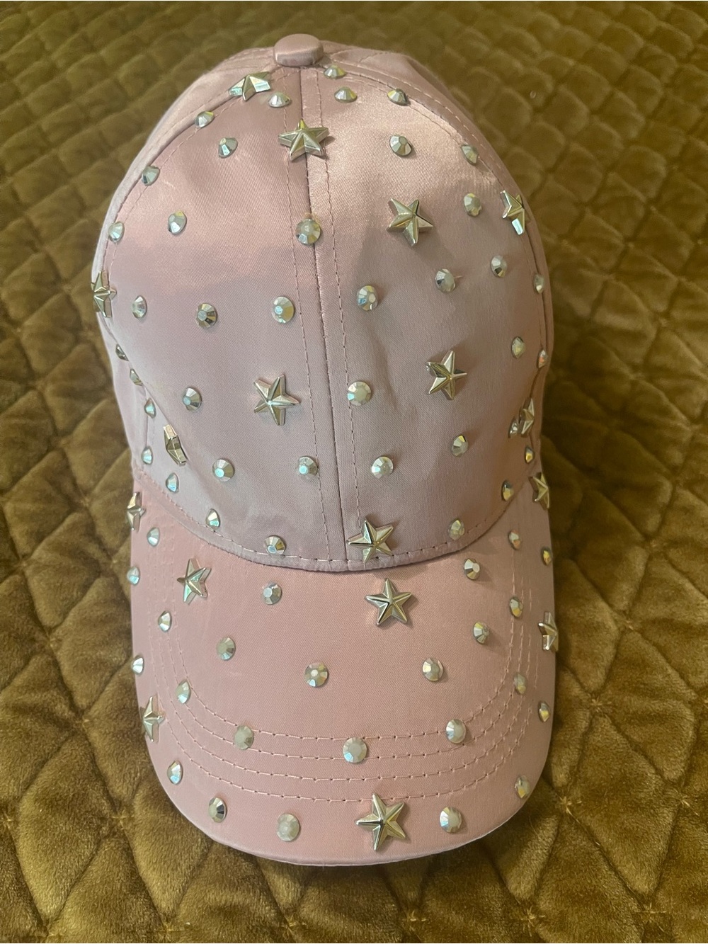 Pink Star Studded Baseball Cap